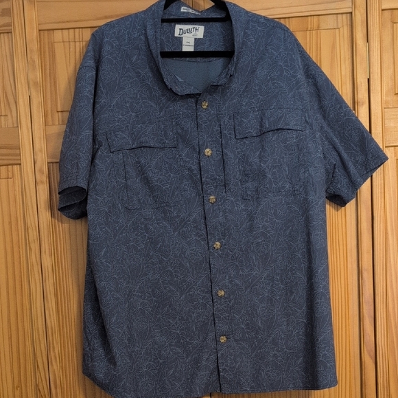 Duluth Trading Co Other - Duluth Trading Co Navy Patterned Button-Down Shirt